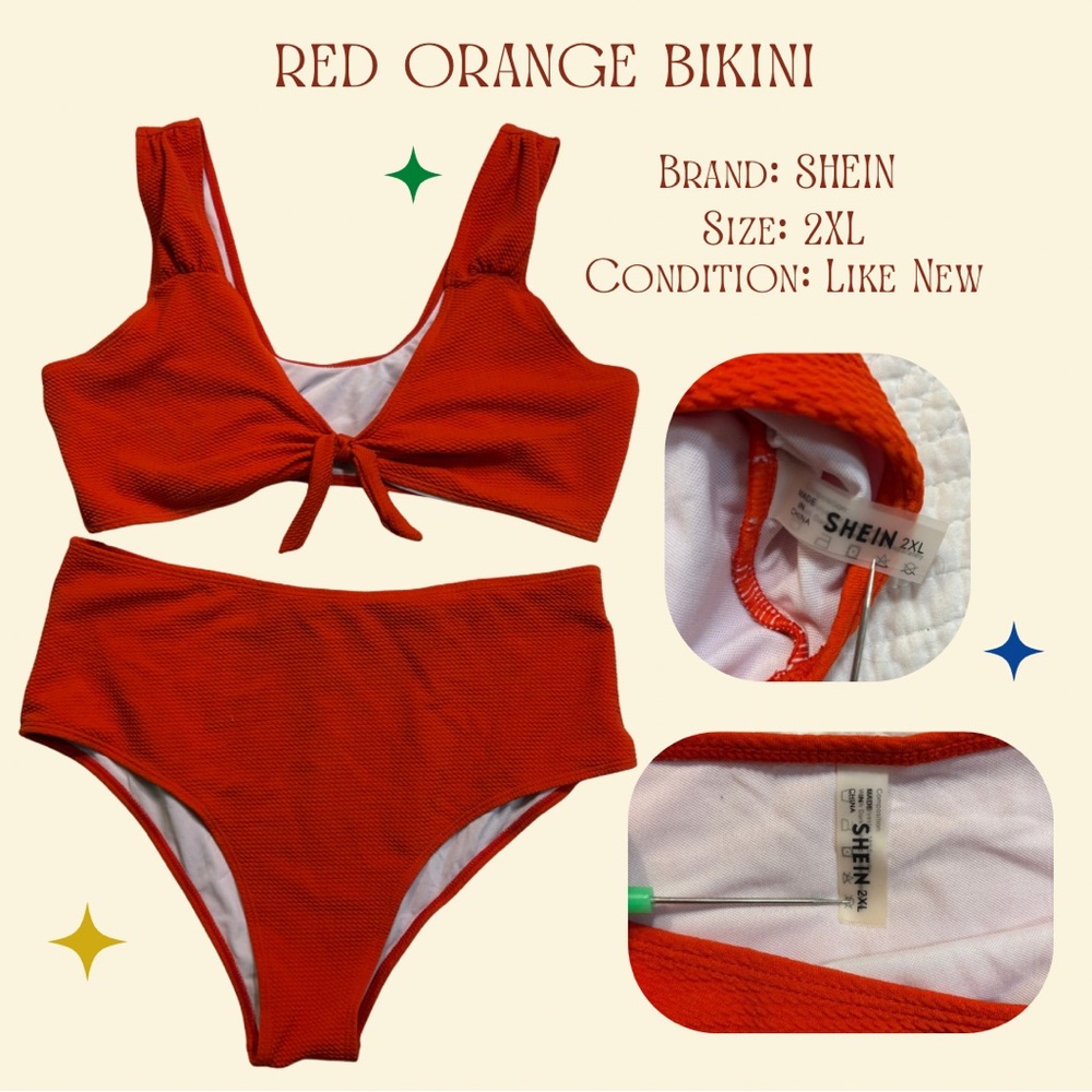 Vibrant Red-Orange Bikini